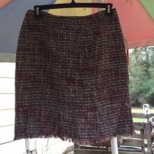DONATING SOON-Tweed skirt with fringe